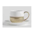 Чашка з блюдцем GLAMTIS GOLD WHITE (10031340201) білий-золото: фото 1