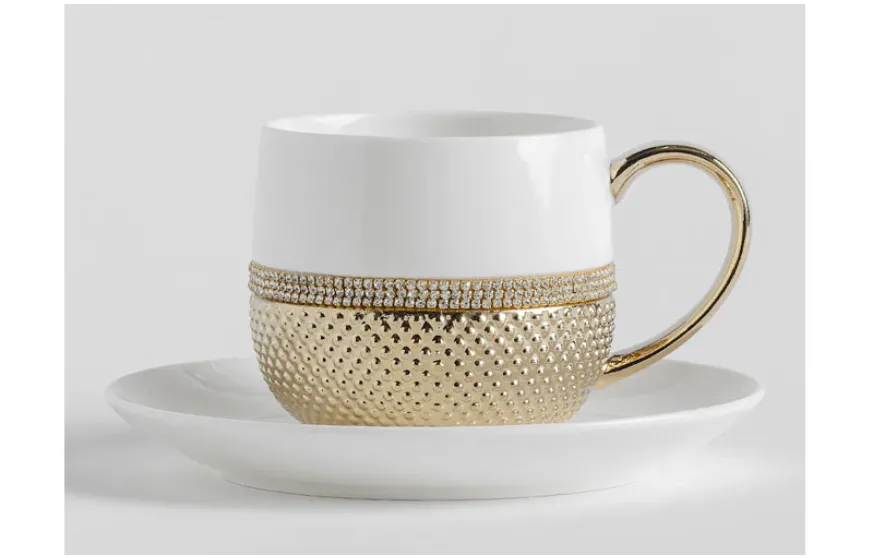 Чашка з блюдцем GLAMTIS GOLD WHITE (10031340201) білий-золото