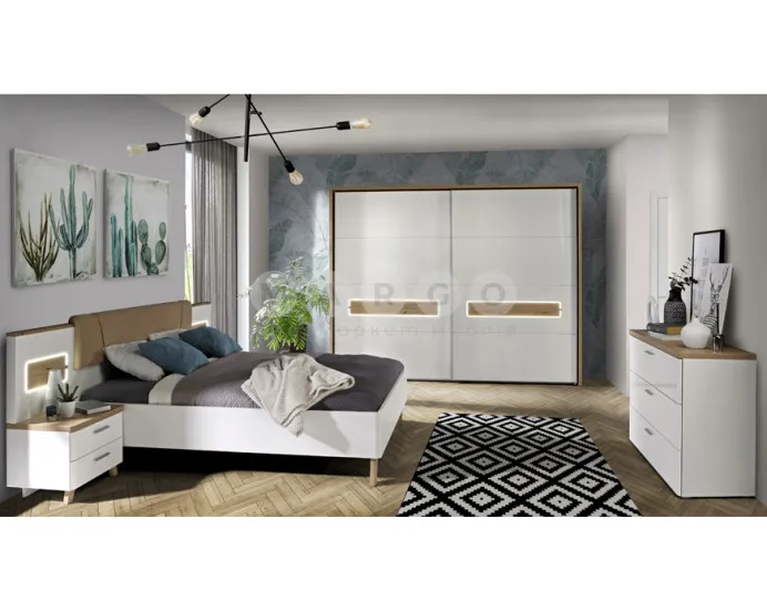 Шафа з освітленням OLNS1241B OLINDA білий/дуб артизан: фото 5