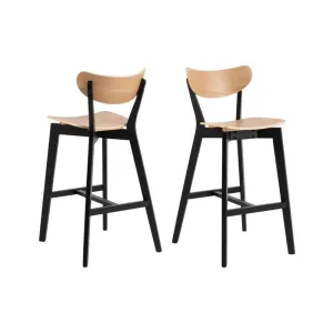 Стілець барний ROXBY  oak AC lacquered veneer- matt black AC lacquered rubberwood