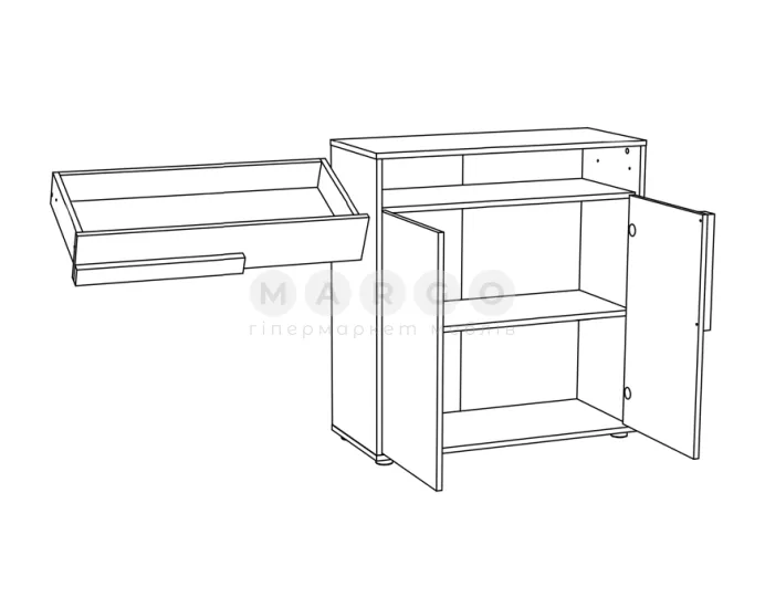 Комод 2D1S АЛЕКС графіт/дуб сонома/білий: фото 3