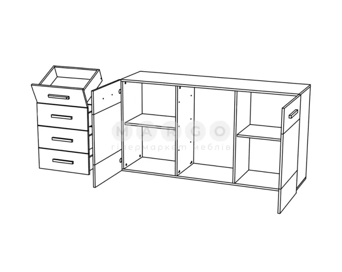 Комод 2D4S СОЛО дуб сонома/венге: фото 3