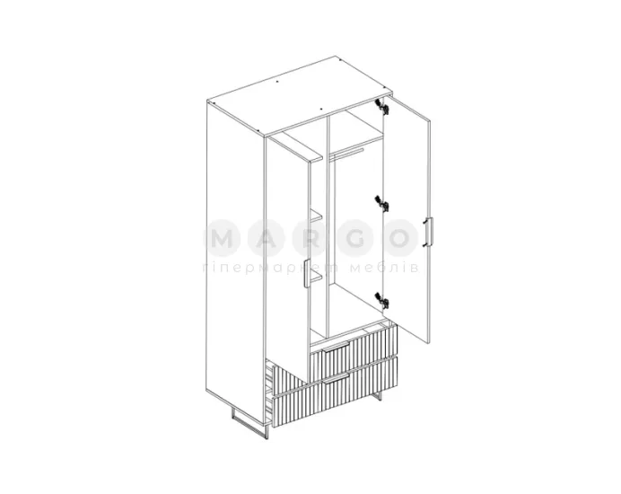 Шафа ВМК ФРЕСКО SZF2D2S кашемір-темний мармур: фото 3