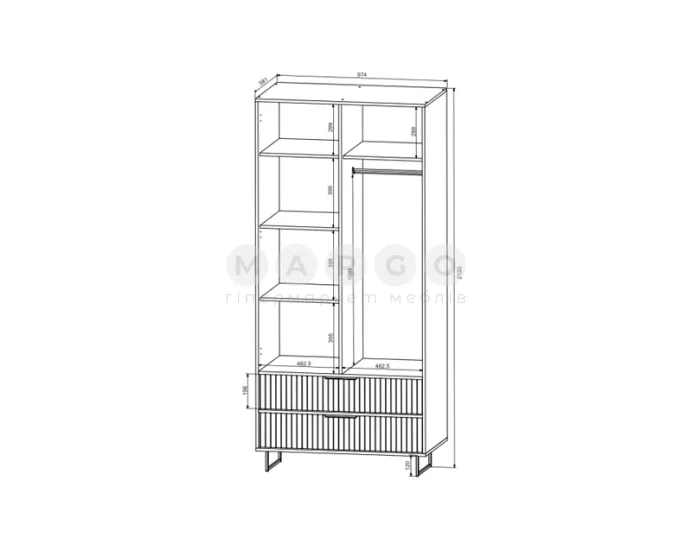 Шафа ВМК ФРЕСКО SZF2D2S кашемір-темний мармур: фото 4