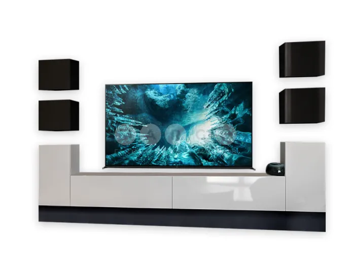 Стінка MiroMark BOX BX-F1-WB/BL Глянець Білий-Глянець Чорний: фото 1