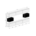 Стінка MiroMark BOX BX-F3-WB/BL Глянець Білий-Глянець Чорний: фото 3