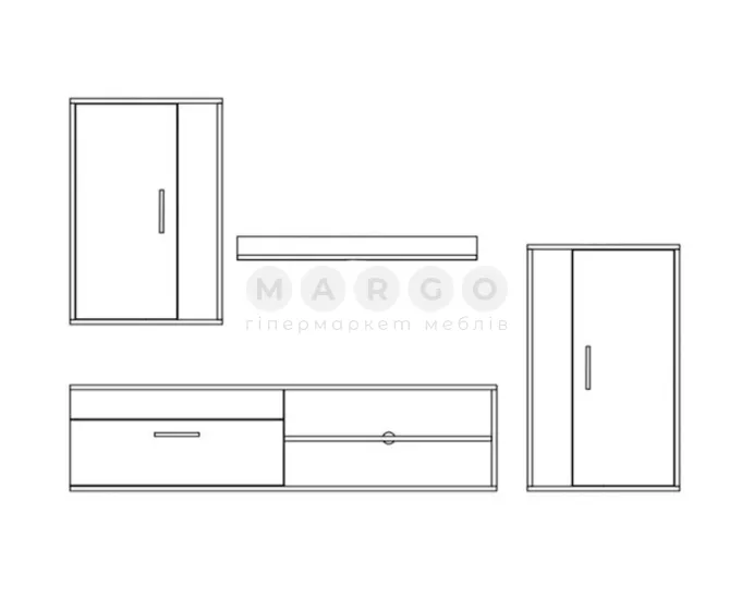 Стінка Gerbor Barato Mini/Міні Барато дуб сонома-німфея альба: фото 2