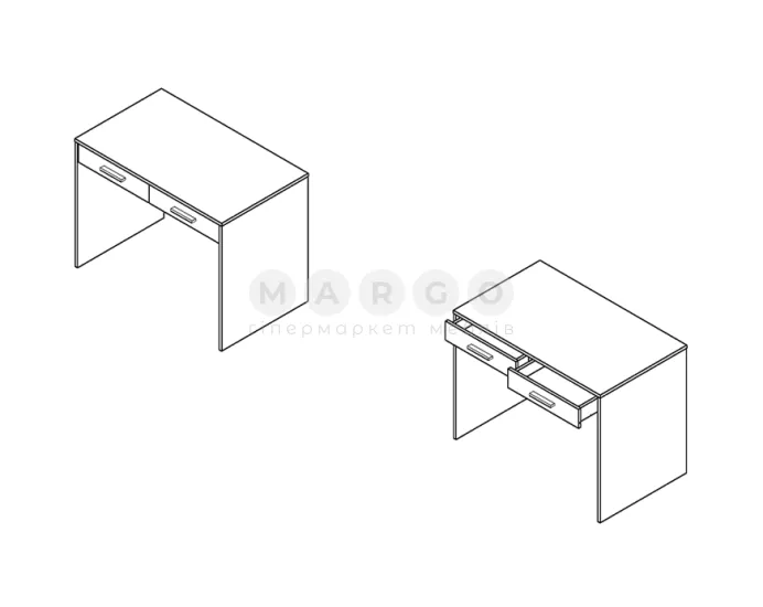 Стіл письмовий Gerbor Nepo/Непо BIU2S дуб сонома-німфея альба: фото 3