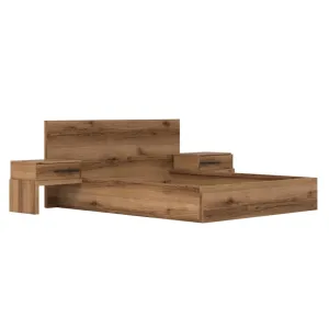 Ліжко з приліжковими тумбами Gerbor Стемма LOZ160 (без ламелей) дуб делано темний