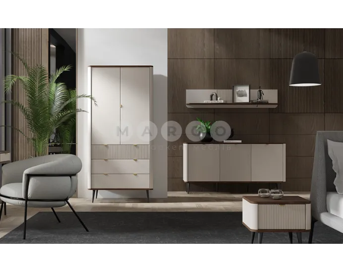Шафа JUREK MEBLE MARLY REG 1 кашемір-горіх: фото 5