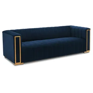 Диван прямий Signal VOGUE 3 VELVET синій-золото