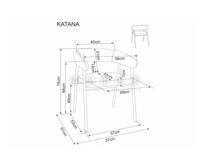 Стілець кухонний Signal KATANA бежевий-кашемір: фото 4