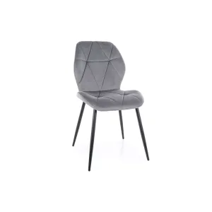 Стілець кухонний Signal RICK VELVET сірий-чорний