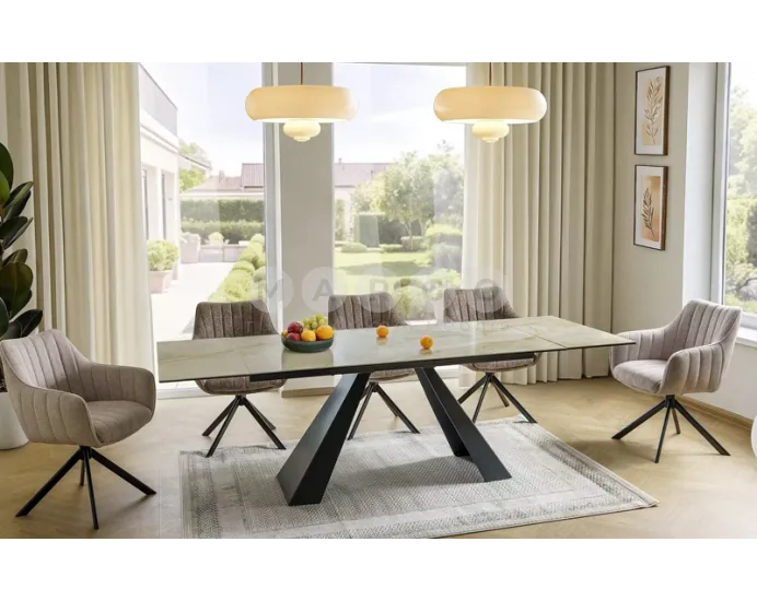 Стіл обідній Signal SALVADORE CERAMIC 160 бежевий Onice Oro-чорний матовий: фото 6