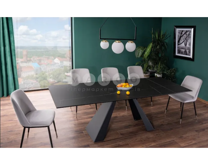 Стіл обідній Signal SALVADORE CERAMIC 160 сахара-чорний матовий: фото 4