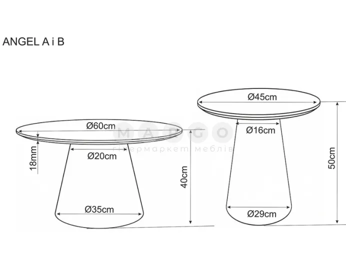 Стіл журнальний Signal ANGEL 60 дуб: фото 4